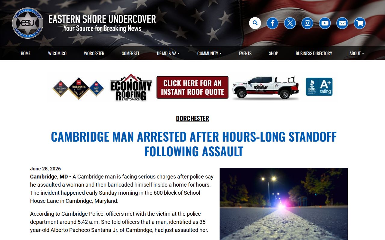 Eastern Shore Undercover Cambridge arrest article page